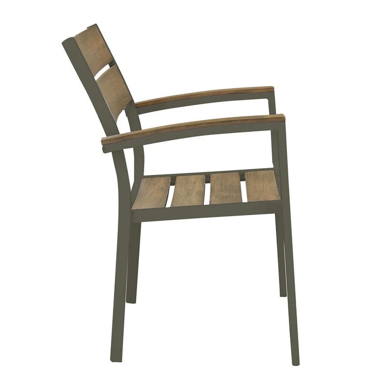 Poltrona da Giardino Impilabile in Alluminio Polywood cm 54x54x84 - URBAN