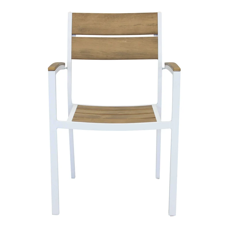 Poltrona da Giardino Impilabile in Alluminio Polywood cm 54x54x84 - URBAN