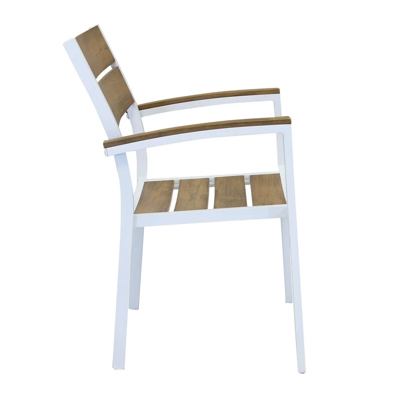 Poltrona da Giardino Impilabile in Alluminio Polywood cm 54x54x84 - URBAN
