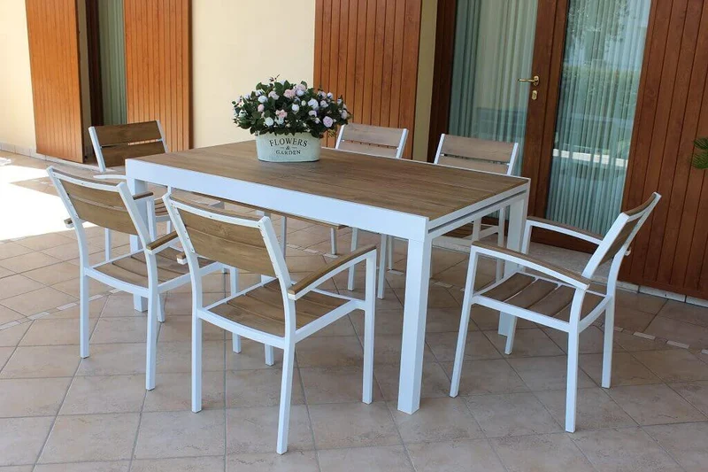 Tavolo da Giardino Allungabile piano in finto Legno 200/300x95 - URBAN