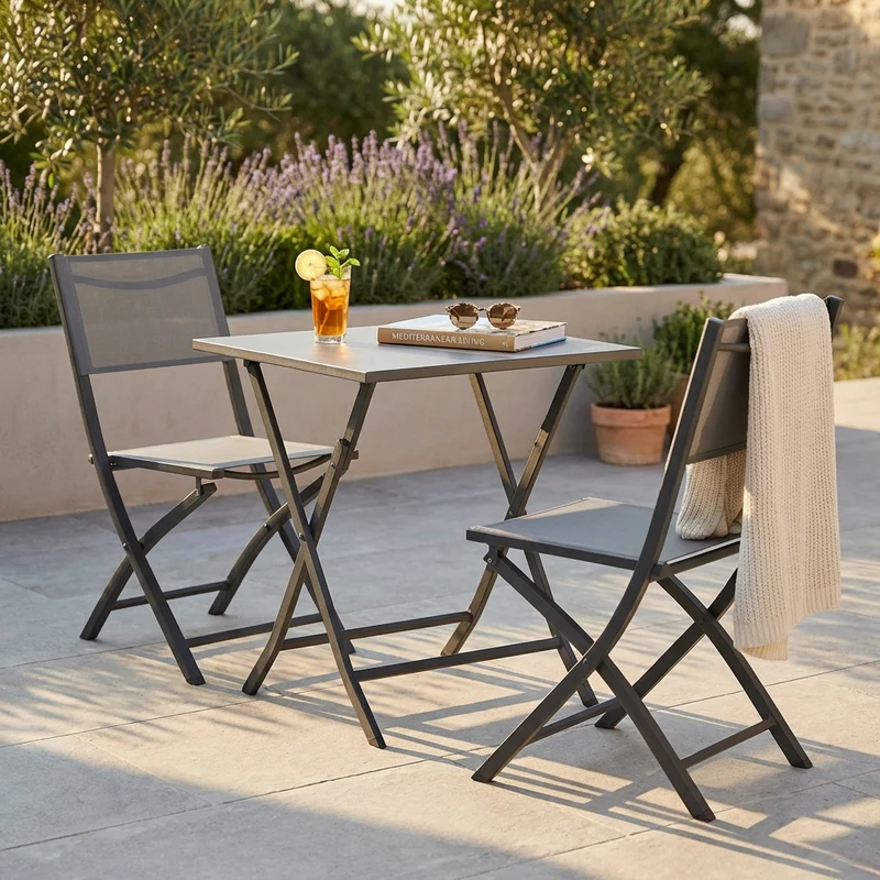 Sedia da Giardino Pieghevole in Alluminio Textilene cm 58x46x85 - JEFF