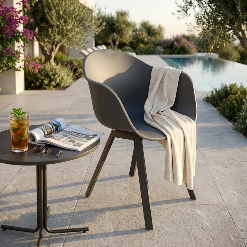 Poltrona da Giardino in Plastica Alluminio cm 63x55x79 - CLARK