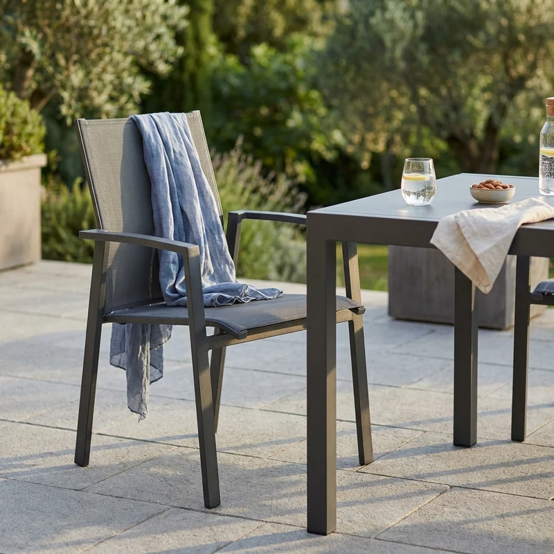 Poltrona da Giardino in Alluminio Textilene cm 57x61x89 - DREW