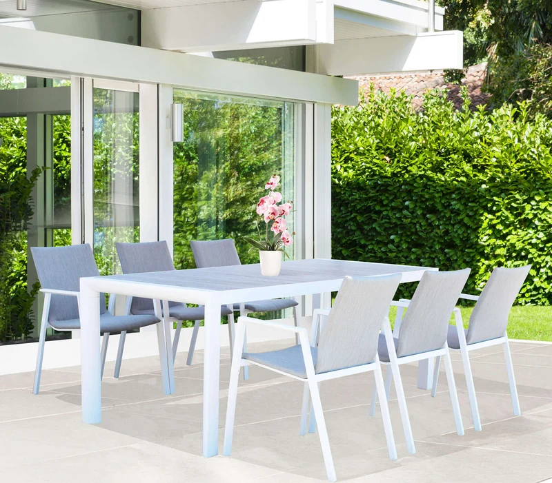 Poltrona da Giardino seduta imbottita in Alluminio Textilene cm 56x61x84 - TOD