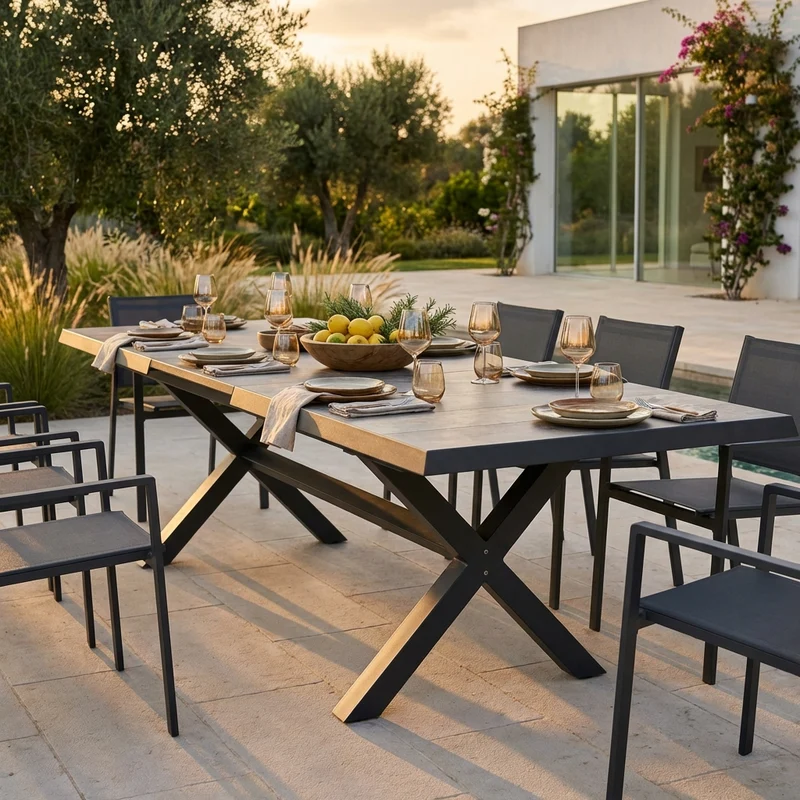 Tavolo da Giardino Allungabile e Gres cm 200/260x100 - SHAUN