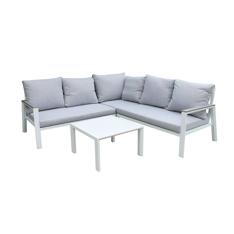 Salotto angolare da Giardino in Alluminio Poliestere cm 135x86x82 - SURA