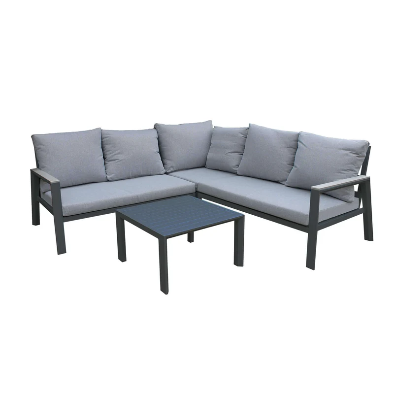 Salotto angolare da Giardino in Alluminio Poliestere cm 135x86x82 - SURA
