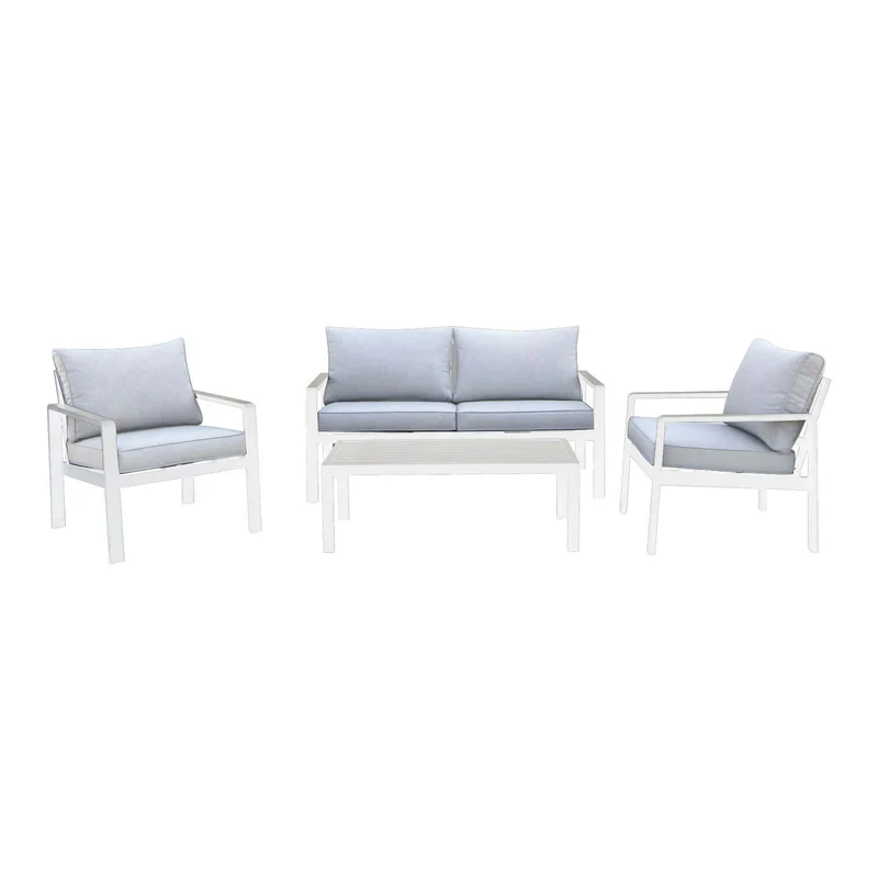 Salotto da Giardino 4 posti in Alluminio Poliestere cm 64x70x68 - MICHAEL