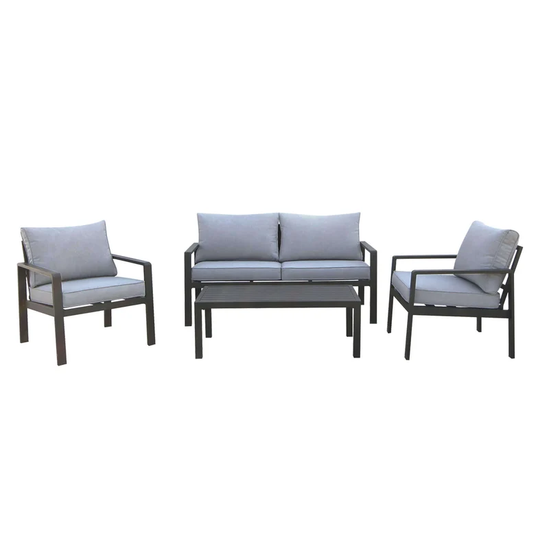 Salotto da Giardino 4 posti in Alluminio Poliestere cm 64x70x68 - MICHAEL