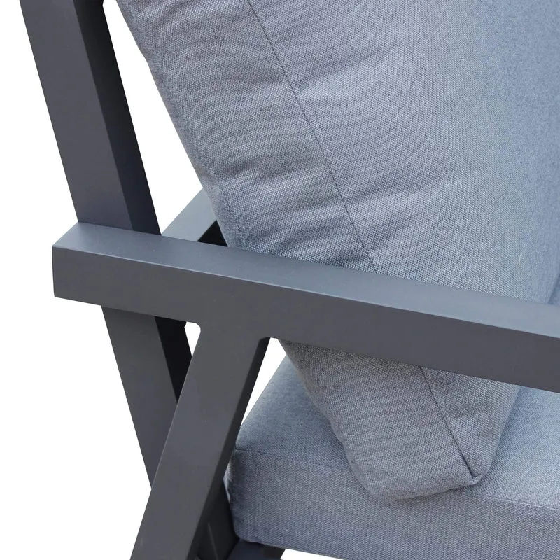 Salotto da Giardino 5 posti in Alluminio Poliestere cm 78x85x76 - KENTON
