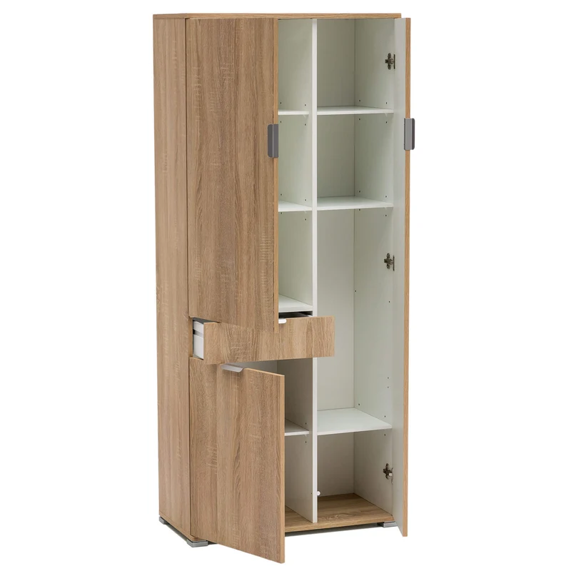 Armadio con 3 ante e un cassetto in Legno Composito cm 75x38x174 - KADEN
