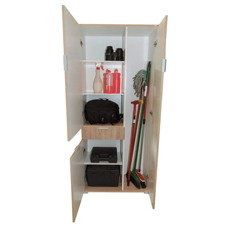 Armadio con 3 ante e un cassetto in Legno Composito cm 75x38x174 - KADEN