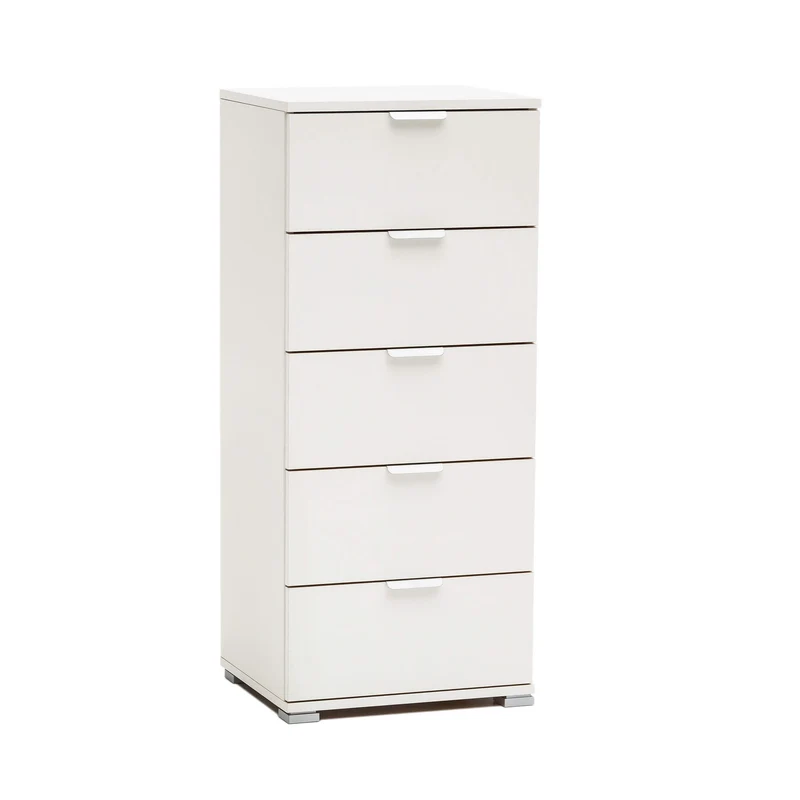 Cassettiera 5 cassetti in Legno Composito cm 45x38x103 - AMBRO