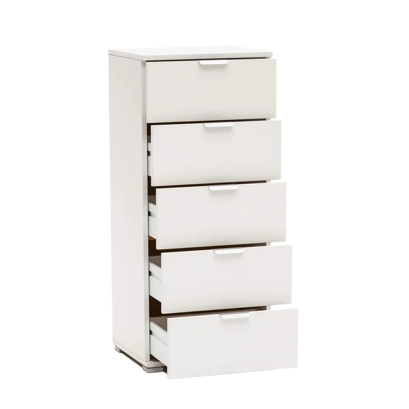 Cassettiera 5 cassetti in Legno Composito cm 45x38x103 - AMBRO