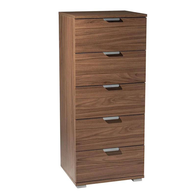 Cassettiera 5 cassetti in Legno Composito cm 45x38x103 - AMBRO