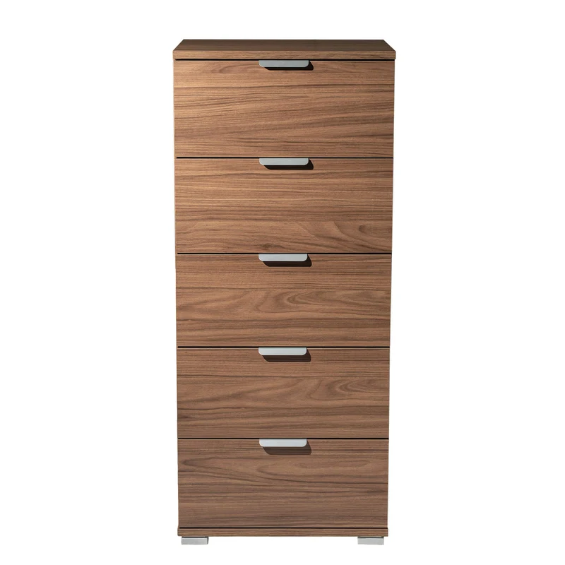 Cassettiera 5 cassetti in Legno Composito cm 45x38x103 - AMBRO