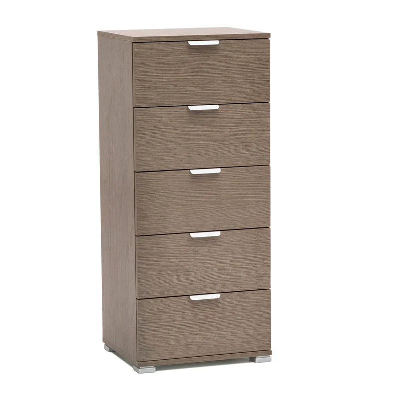 Cassettiera 5 cassetti in Legno Composito cm 45x38x103 - AMBRO