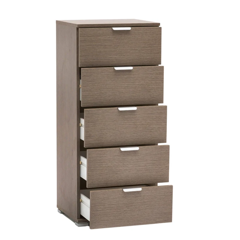 Cassettiera 5 cassetti in Legno Composito cm 45x38x103 - AMBRO