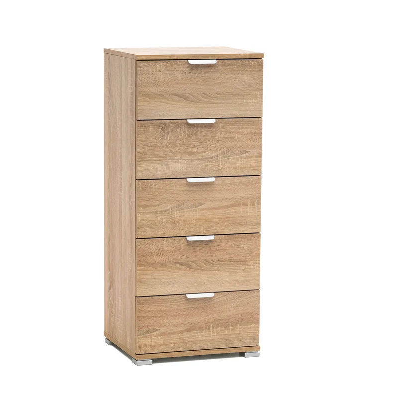 Cassettiera 5 cassetti in Legno Composito cm 45x38x103 - AMBRO