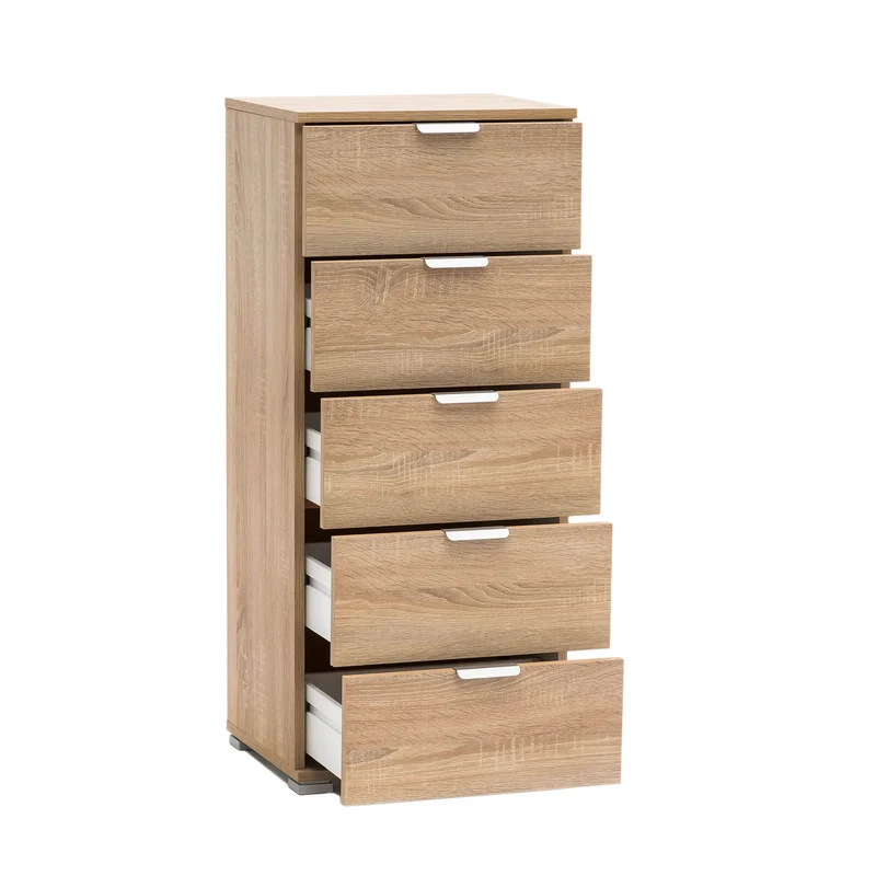 Cassettiera 5 cassetti in Legno Composito cm 45x38x103 - AMBRO