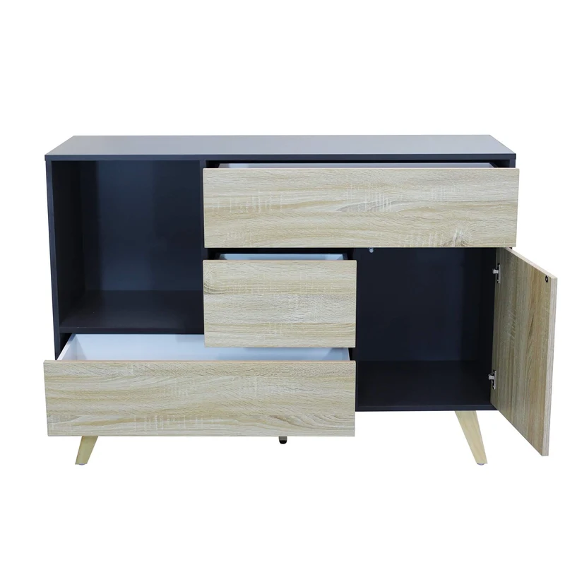 Madia con tre cassetti e un anta in Legno Composito cm 119x39 5x85 6 - GRADY