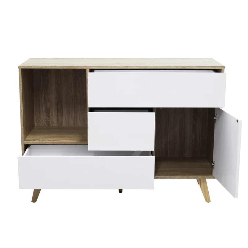 Madia con tre cassetti e un anta in Legno Composito cm 119x39 5x85 6 - GRADY