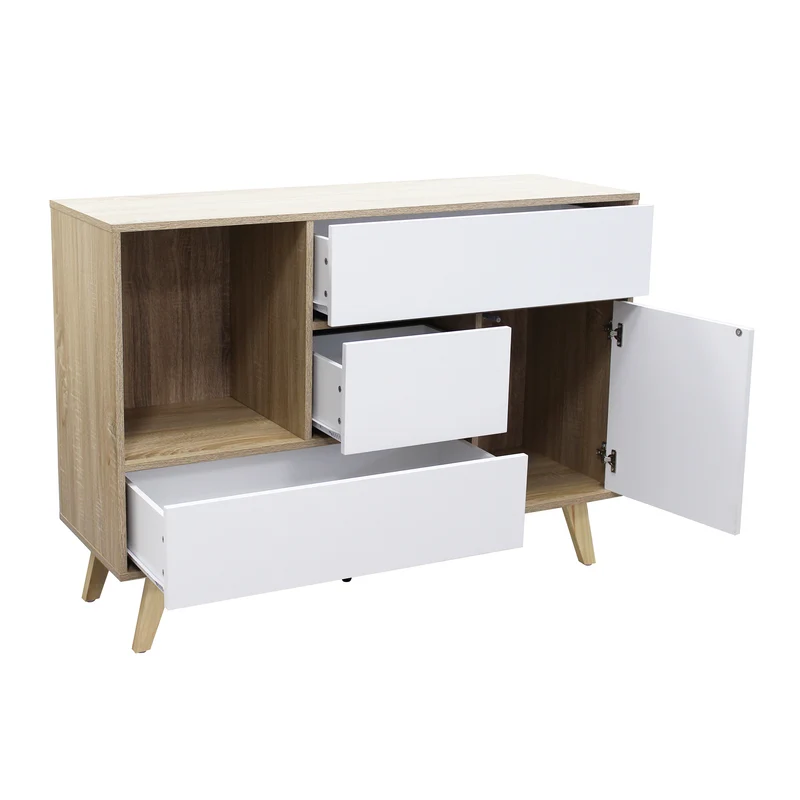 Madia con tre cassetti e un anta in Legno Composito cm 119x39 5x85 6 - GRADY