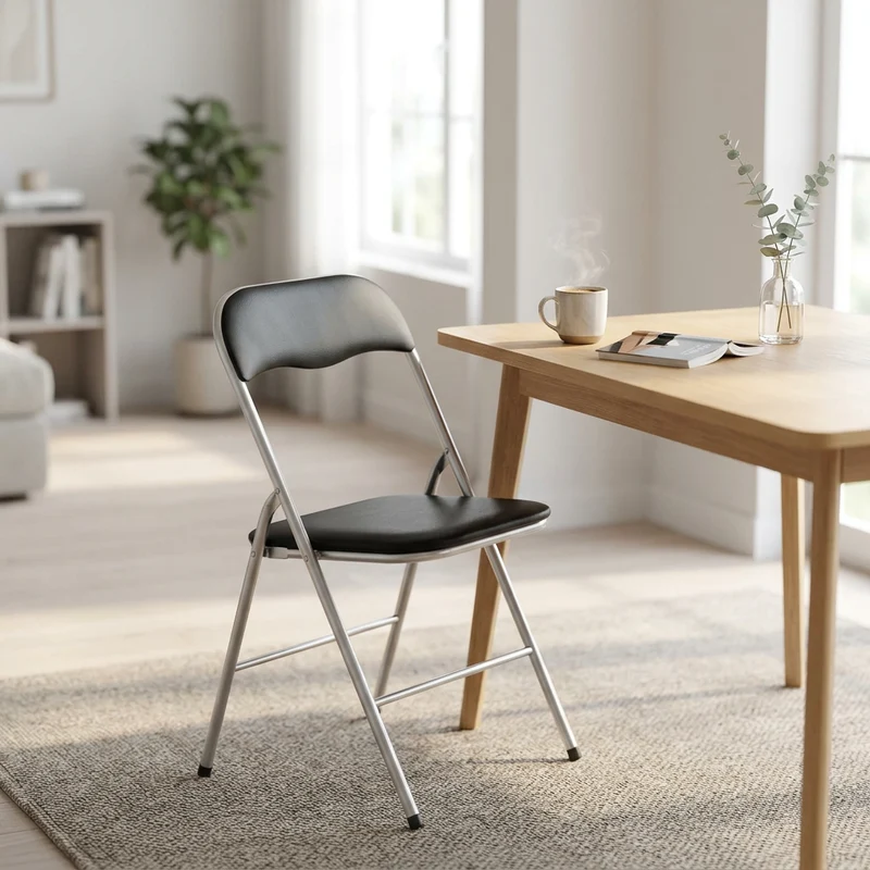 Sedia Pieghevole Salvaspazio in Acciaio PVC cm 44x45x79 - SLIM