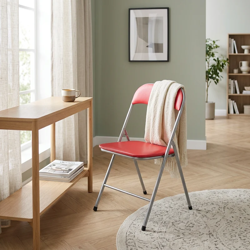 Sedia Pieghevole Salvaspazio in Acciaio PVC cm 44x45x79 - SLIM