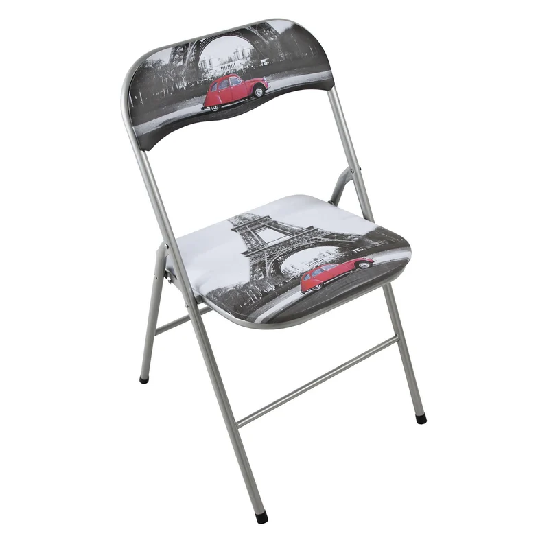 Sedia Pieghevole Salvaspazio in Acciaio PVC cm 44x45x79 - SLIM