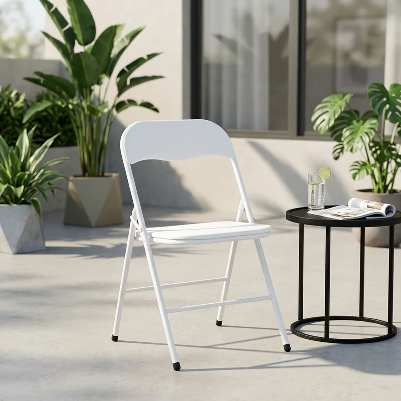 Sedia Pieghevole Salvaspazio in Acciaio PVC cm 44x45x79 - SLIM