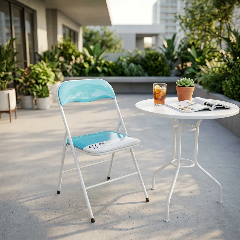 Sedia Pieghevole Salvaspazio in Acciaio PVC cm 44x45x79 - SLIM