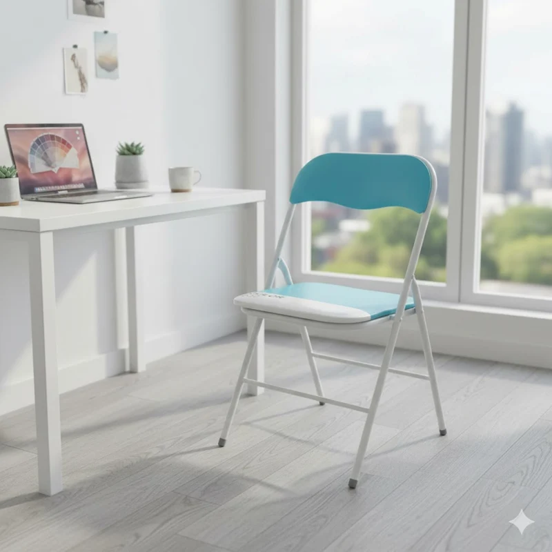 Sedia Pieghevole Salvaspazio in Acciaio PVC cm 44x45x79 - SLIM