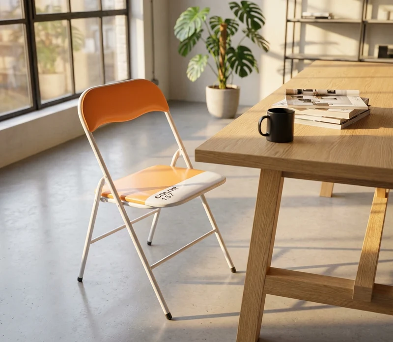 Sedia Pieghevole Salvaspazio in Acciaio PVC cm 44x45x79 - SLIM