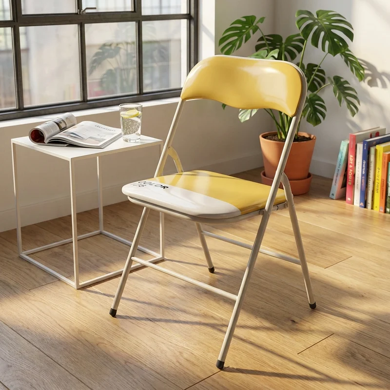 Sedia Pieghevole Salvaspazio in Acciaio PVC cm 44x45x79 - SLIM