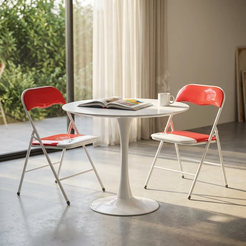 Sedia Pieghevole Salvaspazio in Acciaio PVC cm 44x45x79 - SLIM