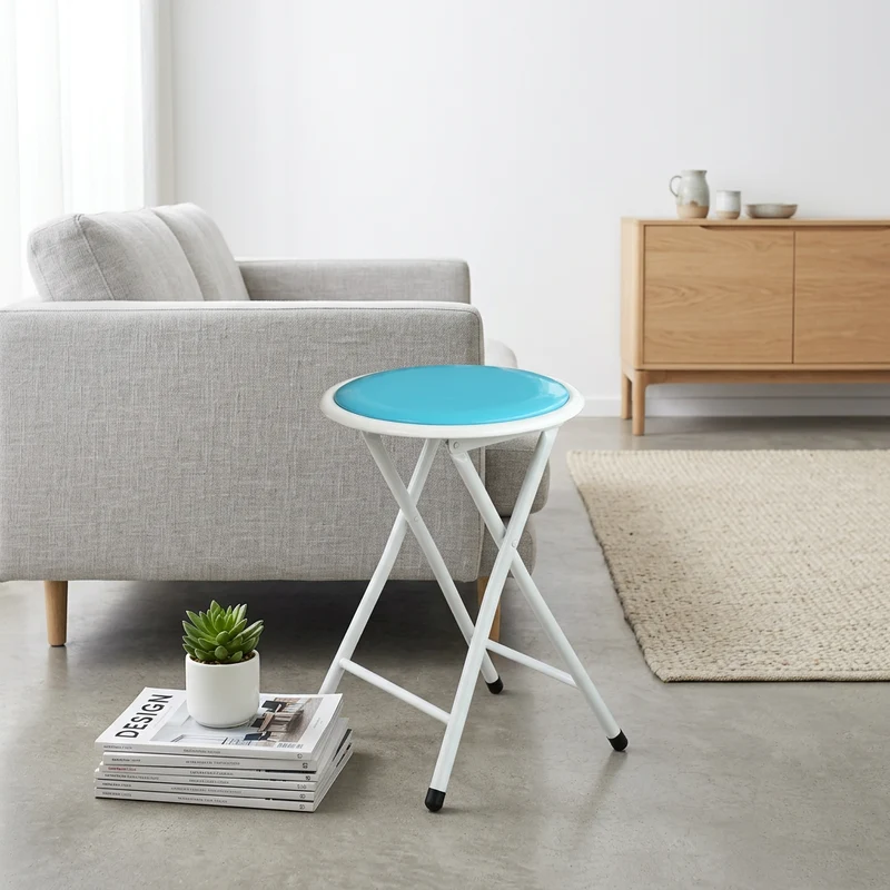 Sgabello Pieghevole Salvaspazio in Acciaio PVC cm 30x30x45 - SLIM