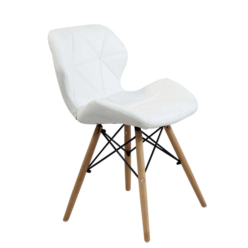 Sedia Moderna con seduta imbottita in Ecopelle Legno cm 41x49x71 - MIA