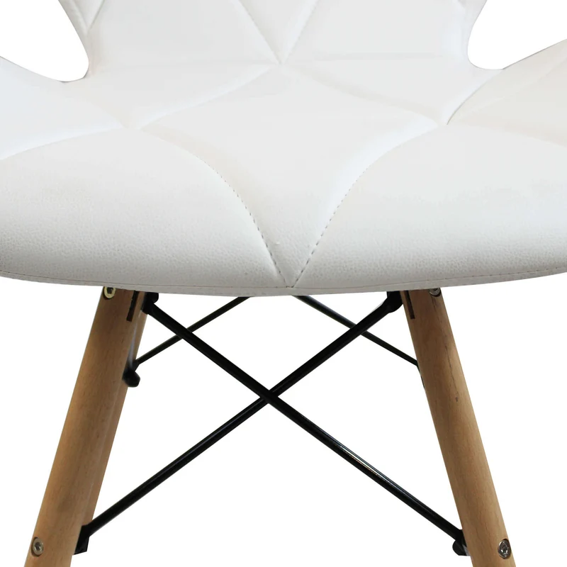 Sedia Moderna con seduta imbottita in Ecopelle Legno cm 41x49x71 - MIA