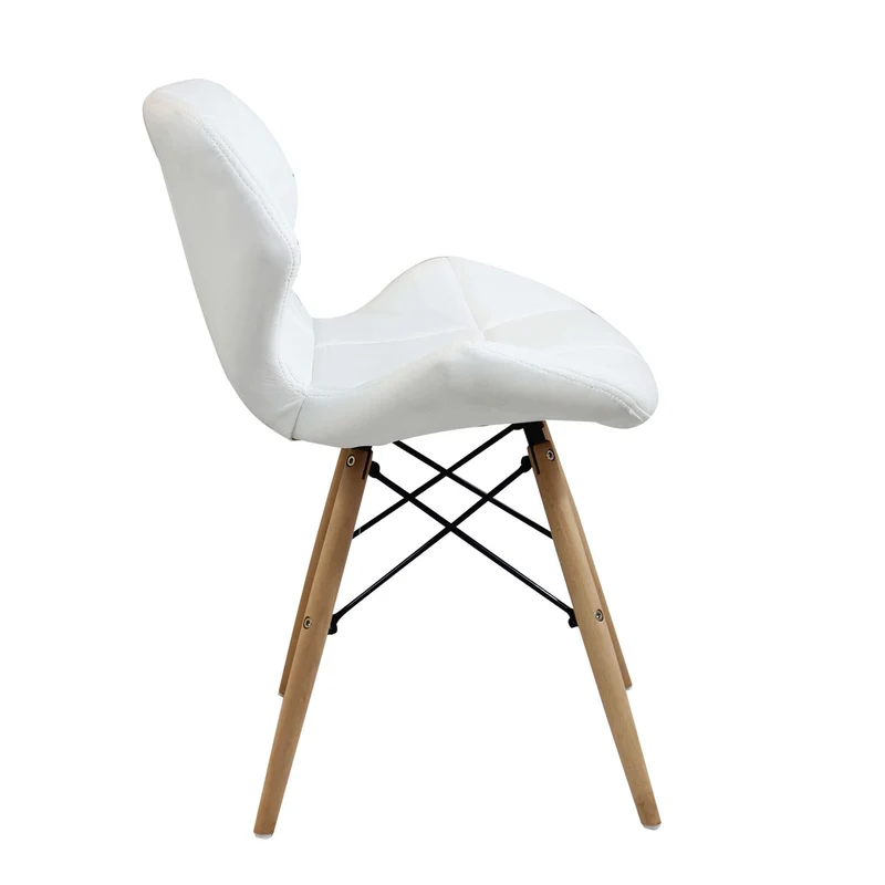Sedia Moderna con seduta imbottita in Ecopelle Legno cm 41x49x71 - MIA