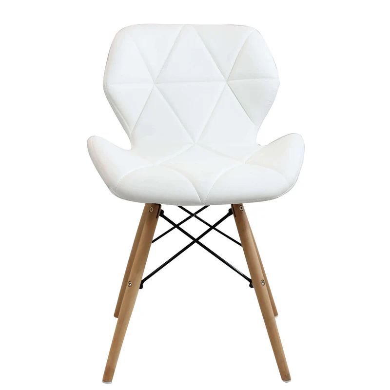 Sedia Moderna con seduta imbottita in Ecopelle Legno cm 41x49x71 - MIA