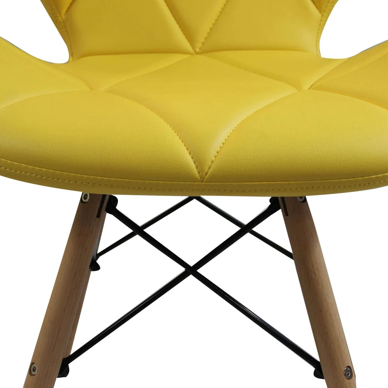 Sedia Moderna con seduta imbottita in Ecopelle Legno cm 41x49x71 - MIA