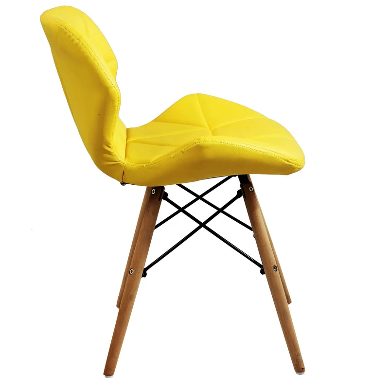 Sedia Moderna con seduta imbottita in Ecopelle Legno cm 41x49x71 - MIA