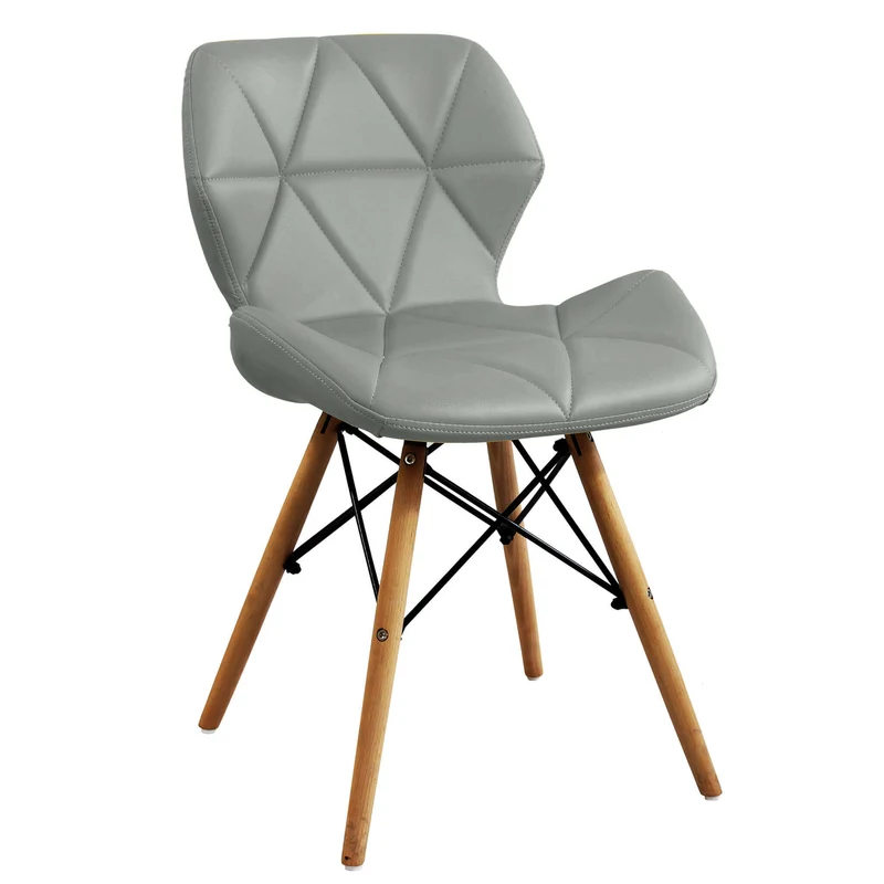 Sedia Moderna con seduta imbottita in Ecopelle Legno cm 41x49x71 - MIA