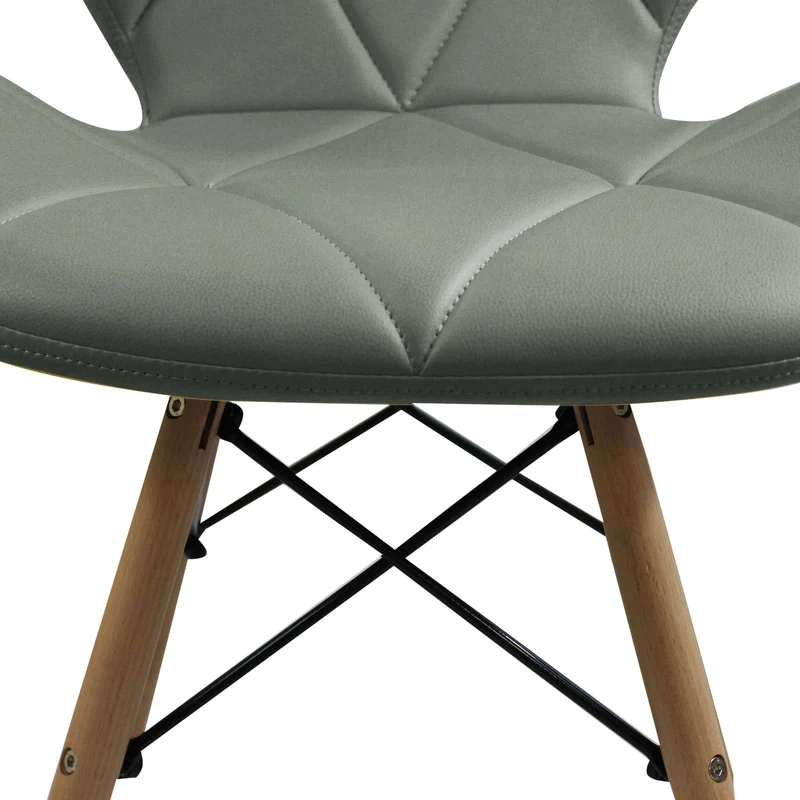 Sedia Moderna con seduta imbottita in Ecopelle Legno cm 41x49x71 - MIA
