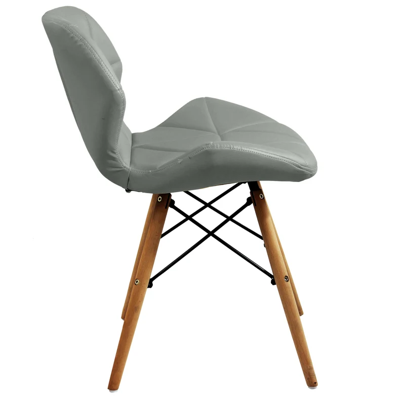 Sedia Moderna con seduta imbottita in Ecopelle Legno cm 41x49x71 - MIA