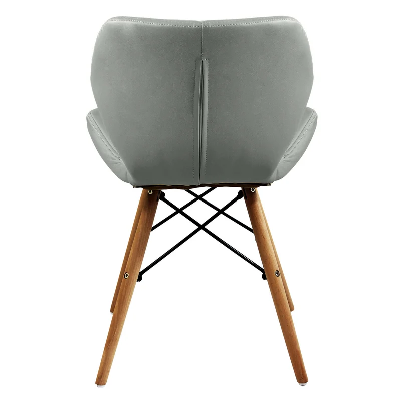 Sedia Moderna con seduta imbottita in Ecopelle Legno cm 41x49x71 - MIA