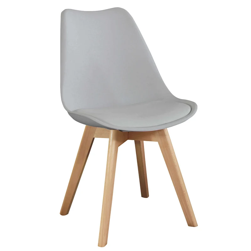 Sedia Svandinava con seduta Imbottita in Plastica Legno cm 49x54x83 - LISA