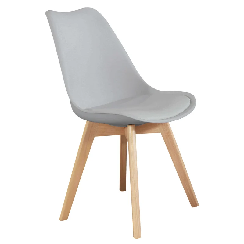 Sedia Svandinava con seduta Imbottita in Plastica Legno cm 49x54x83 - LISA