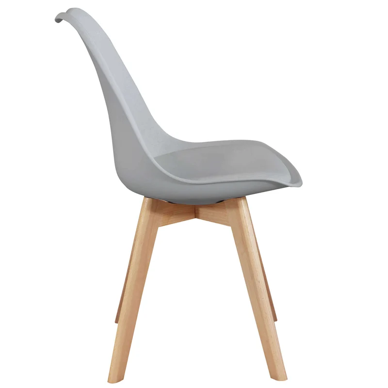 Sedia Svandinava con seduta Imbottita in Plastica Legno cm 49x54x83 - LISA